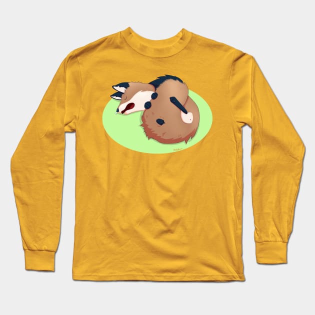 Sleepy Fox Long Sleeve T-Shirt by Ashdoun